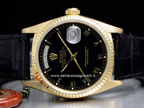 rolex day date quadrante nero numeri romani